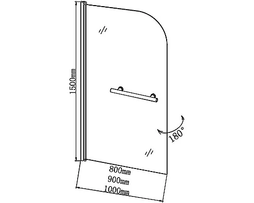 Заказать Шторка на ванну Grossman 100 GR-104/2 профиль Хром стекло прозрачное в магазине сантехники Santeh-Crystal.ru
