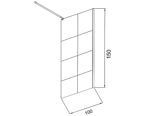 Купить Шторка на ванну Grossman 100x150 GR-105100BLACK профиль Черный стекло прозрачное в магазине сантехники Santeh-Crystal.ru
