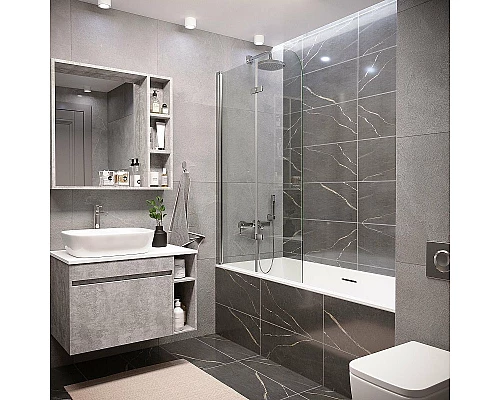 Купить Шторка на ванну Grossman 100x150 GR-106100 профиль Хром стекло прозрачное в магазине сантехники Santeh-Crystal.ru