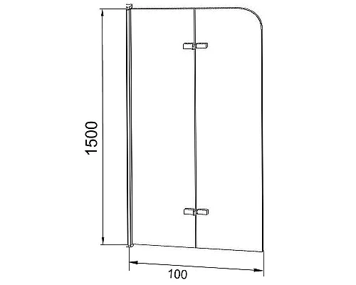 Приобрести Шторка на ванну Grossman 100x150 GR-106100BLACK профиль Черный стекло прозрачное в магазине сантехники Santeh-Crystal.ru