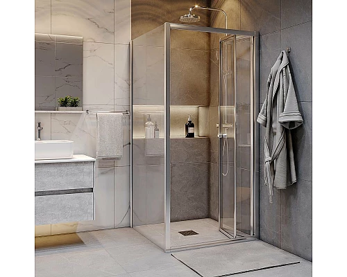 Купить Душевой уголок Grossman Advans 100х100 GR-1010Ad профиль Хром стекло прозрачное в магазине сантехники Santeh-Crystal.ru