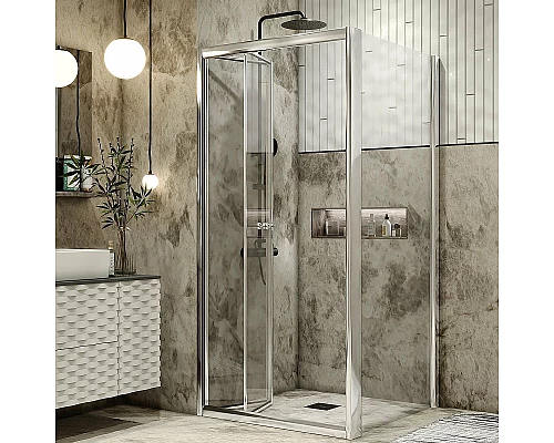 Приобрести Душевой уголок Grossman Alba 90х90 GR-9090Al2 профиль Хром стекло прозрачное в магазине сантехники Santeh-Crystal.ru