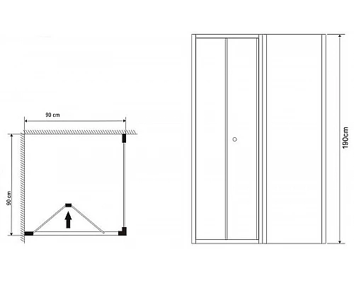 Приобрести Душевой уголок Grossman Alba 90х90 GR-9090Al2 профиль Хром стекло прозрачное в магазине сантехники Santeh-Crystal.ru