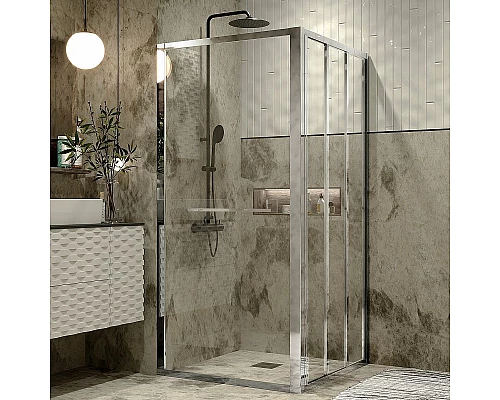 Заказать Душевой уголок Grossman Alba 90х90 GR-9090Al1 профиль Хром стекло прозрачное в магазине сантехники Santeh-Crystal.ru