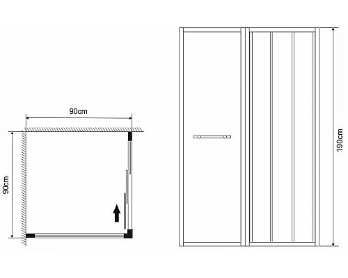 Заказать Душевой уголок Grossman Alba 90х90 GR-9090Al1 профиль Хром стекло прозрачное в магазине сантехники Santeh-Crystal.ru