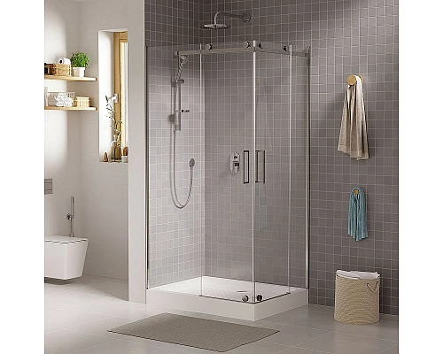 Заказать Душевой уголок Grossman Cosmo 110x90 L GR-1110L профиль Хром стекло прозрачное в магазине сантехники Santeh-Crystal.ru