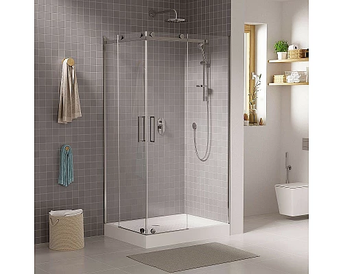 Приобрести Душевой уголок Grossman Cosmo 110x90 R GR-1110R профиль Хром стекло прозрачное в магазине сантехники Santeh-Crystal.ru