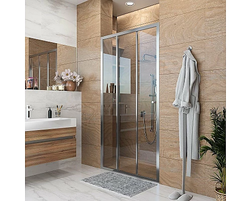 Приобрести Душевая дверь Grossman Falcon 90 GR-D90Fa профиль Хром стекло прозрачное в магазине сантехники Santeh-Crystal.ru