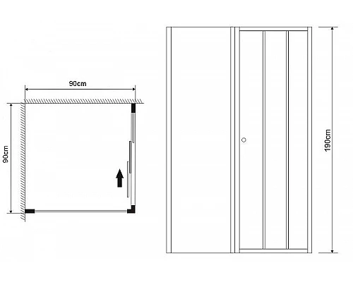 Приобрести Душевая дверь Grossman Falcon 90 GR-D90Fa профиль Хром стекло прозрачное в магазине сантехники Santeh-Crystal.ru