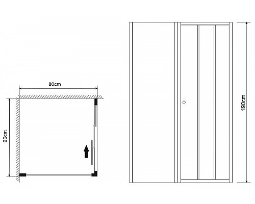 Заказать Душевой уголок Grossman Falcon 90х80 GR-D90-P80Fa профиль Хром стекло прозрачное в магазине сантехники Santeh-Crystal.ru