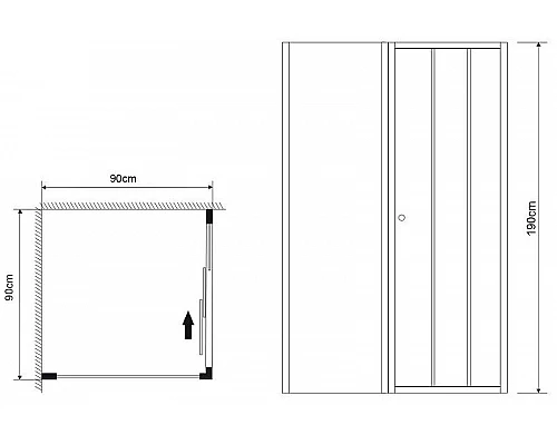 Приобрести Душевой уголок Grossman Falcon 90х90 GR-D90-P90Fa профиль Хром стекло прозрачное в магазине сантехники Santeh-Crystal.ru
