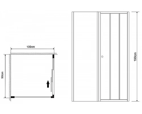Приобрести Душевой уголок Grossman Falcon 90х100 GR-D90-P100Fa профиль Хром стекло прозрачное в магазине сантехники Santeh-Crystal.ru