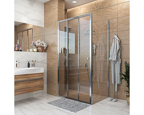 Приобрести Душевой уголок Grossman Falcon 110х90 GR-D110-P90Fa профиль Хром стекло прозрачное в магазине сантехники Santeh-Crystal.ru