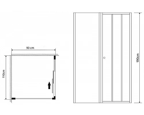 Приобрести Душевой уголок Grossman Falcon 110х90 GR-D110-P90Fa профиль Хром стекло прозрачное в магазине сантехники Santeh-Crystal.ru