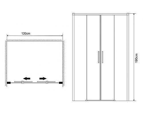 Заказать Душевая дверь Grossman Fly 120 GR-D120Fl профиль Хром стекло прозрачное в магазине сантехники Santeh-Crystal.ru