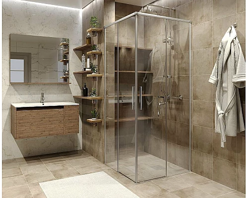 Купить Душевой уголок Grossman Fly 90х90 GR-9090Fl профиль Хром стекло прозрачное в магазине сантехники Santeh-Crystal.ru