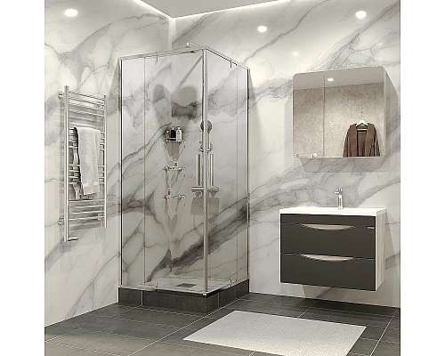 Купить Душевой уголок Grossman Forta 80х80 GR-8080Fo профиль Хром стекло прозрачное в магазине сантехники Santeh-Crystal.ru