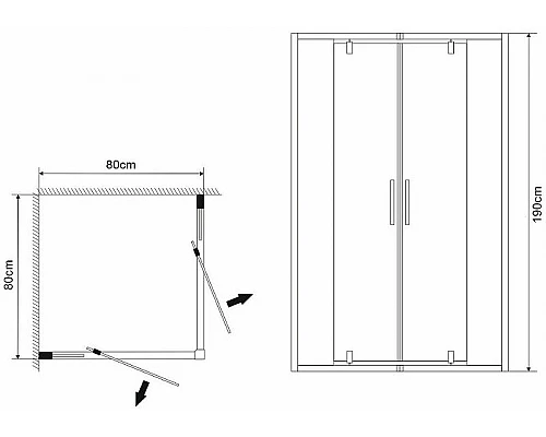 Купить Душевой уголок Grossman Forta 80х80 GR-8080Fo профиль Хром стекло прозрачное в магазине сантехники Santeh-Crystal.ru