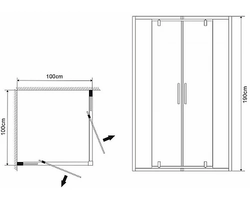 Приобрести Душевой уголок Grossman Forta 100х100 GR-1010Fo профиль Хром стекло прозрачное в магазине сантехники Santeh-Crystal.ru