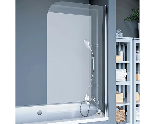 Приобрести Шторка на ванну Koller Pool Waterfall Line 75 QP93 R профиль Хром стекло рифленое в магазине сантехники Santeh-Crystal.ru