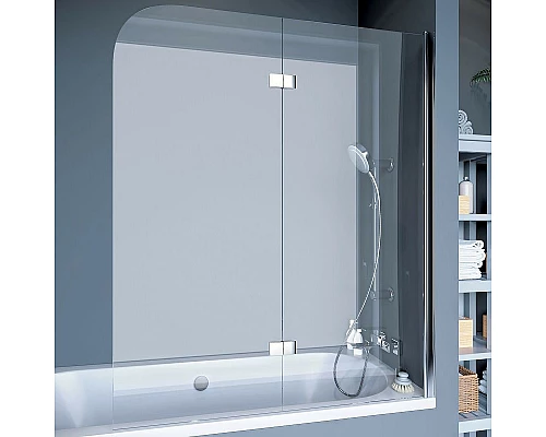 Приобрести Шторка на ванну Koller Pool Waterfall Line 115 QP97 R профиль Хром стекло прозрачное в магазине сантехники Santeh-Crystal.ru