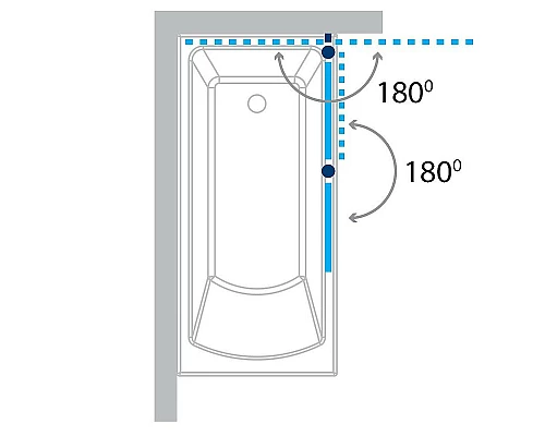 Приобрести Шторка на ванну Koller Pool Waterfall Line 115 QP97 R профиль Хром стекло прозрачное в магазине сантехники Santeh-Crystal.ru