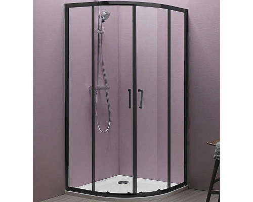 Купить Душевой уголок Kolpa San Eco Quat TKP 80x80 515290 профиль Черный стекло прозрачное в магазине сантехники Santeh-Crystal.ru