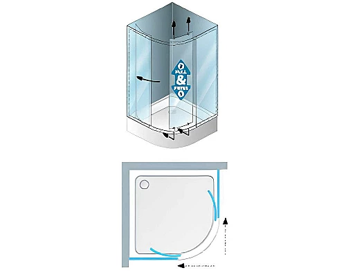 Купить Душевой уголок Kolpa San Eco Quat TKP 80x80 515290 профиль Черный стекло прозрачное в магазине сантехники Santeh-Crystal.ru