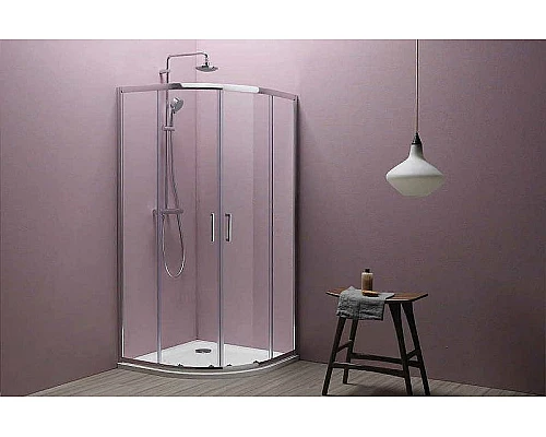 Купить Душевой уголок Kolpa San Eco Quat TKP 80x80 538570 профиль Хром стекло прозрачное в магазине сантехники Santeh-Crystal.ru