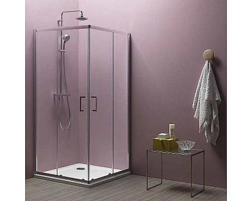 Заказать Душевой уголок Kolpa San Eco Quat TKK 80x80 538550 профиль Хром стекло прозрачное в магазине сантехники Santeh-Crystal.ru