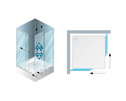 Заказать Душевой уголок Kolpa San Eco Quat TKK 80x80 538550 профиль Хром стекло прозрачное в магазине сантехники Santeh-Crystal.ru