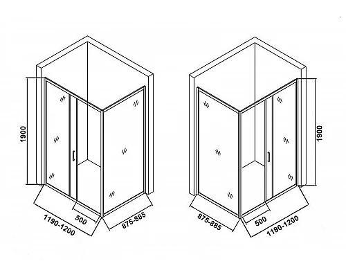 Приобрести Душевой уголок Orange 120x90 E23-12090TB профиль Черный стекло прозрачное в магазине сантехники Santeh-Crystal.ru