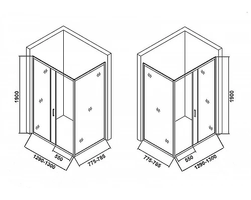 Приобрести Душевой уголок Orange 130x80 E23-13080TCR профиль Хром стекло прозрачное в магазине сантехники Santeh-Crystal.ru