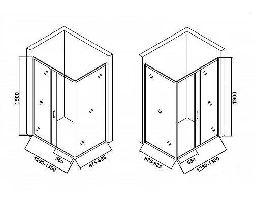 Заказать Душевой уголок Orange 130x90 E23-13090TCR профиль Хром стекло прозрачное в магазине сантехники Santeh-Crystal.ru