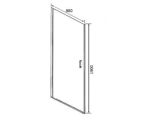 Заказать Душевая дверь Orange E05-090tcr 90х190 профиль Хром стекло прозрачное в магазине сантехники Santeh-Crystal.ru