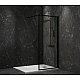 Заказать Душевая перегородка Paini 80 Walk-In 80F профиль Черный матовый стекло прозрачное в магазине сантехники Santeh-Crystal.ru