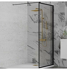 Душевая перегородка Paini 80 Walk-In 80F профиль Черный матовый стекло прозрачное