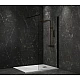Купить Душевая перегородка Paini 80 Walk-In 80C профиль Черный матовый стекло прозрачное в магазине сантехники Santeh-Crystal.ru