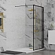 Заказать Душевая перегородка Paini 90 Walk-In 90F профиль Черный матовый стекло прозрачное в магазине сантехники Santeh-Crystal.ru