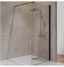 Душевая перегородка Paini 90 Walk-In 90C профиль Черный матовый стекло прозрачное