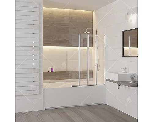Приобрести Шторка на ванну RGW Screens SC-21 120x150 профиль Хром стекло прозрачное в магазине сантехники Santeh-Crystal.ru