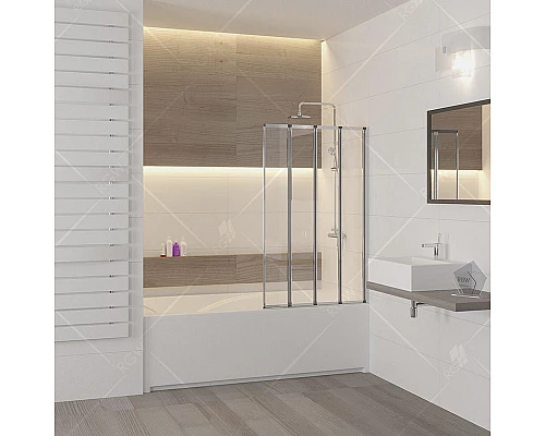 Купить Шторка на ванну RGW Screens SC-23 100x150 профиль Хром стекло прозрачное в магазине сантехники Santeh-Crystal.ru