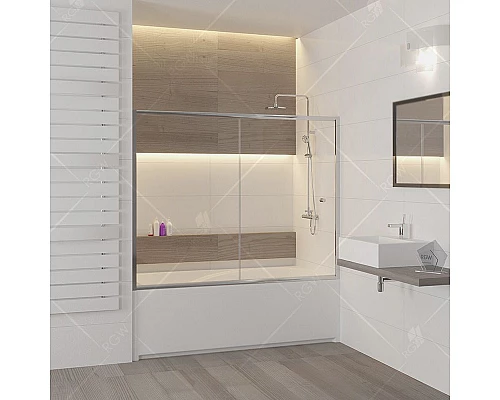 Купить Шторка на ванну RGW Screens SC-42 150x150 профиль Хром стекло шиншилла в магазине сантехники Santeh-Crystal.ru