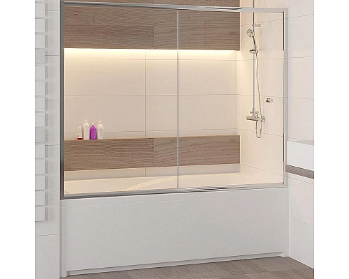 Приобрести Шторка на ванну RGW Screens SC-42 180x150 04114218-11 профиль Хром стекло прозрачное в магазине сантехники Santeh-Crystal.ru