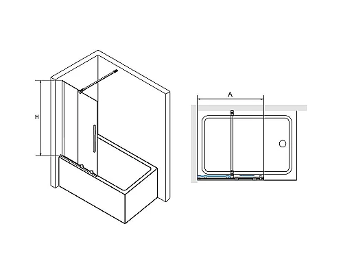 Купить Шторка на ванну RGW Screens SC-47B 100x150 41114710-14 профиль Черный стекло прозрачное в магазине сантехники Santeh-Crystal.ru