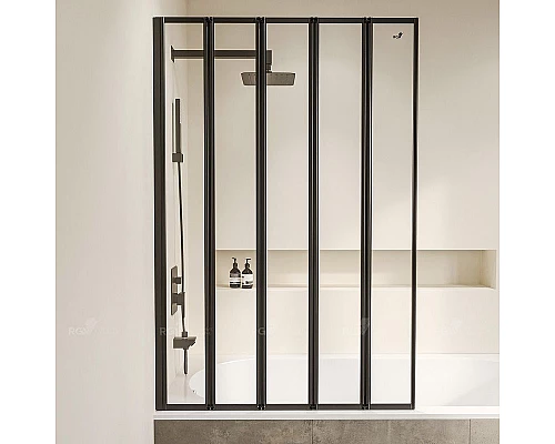Приобрести Шторка на ванну RGW Screens SC-22B 120x150 03112212-14 профиль Черный стекло прозрачное в магазине сантехники Santeh-Crystal.ru