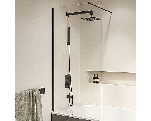 Заказать Шторка на ванну RGW Screens SC-050B 60x150 351105006-14 профиль Черный стекло прозрачное в магазине сантехники Santeh-Crystal.ru