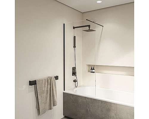 Заказать Шторка на ванну RGW Screens SC-050B 60x150 351105006-14 профиль Черный стекло прозрачное в магазине сантехники Santeh-Crystal.ru