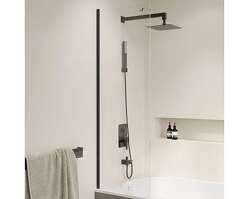 Купить Шторка на ванну RGW Screens SC-056B 30x150 351105630-14 профиль Черный стекло прозрачное в магазине сантехники Santeh-Crystal.ru