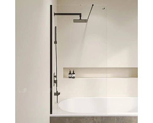 Заказать Шторка на ванну RGW Screens SC-051B 60х150 351105106-14 профиль Черный стекло прозрачное в магазине сантехники Santeh-Crystal.ru